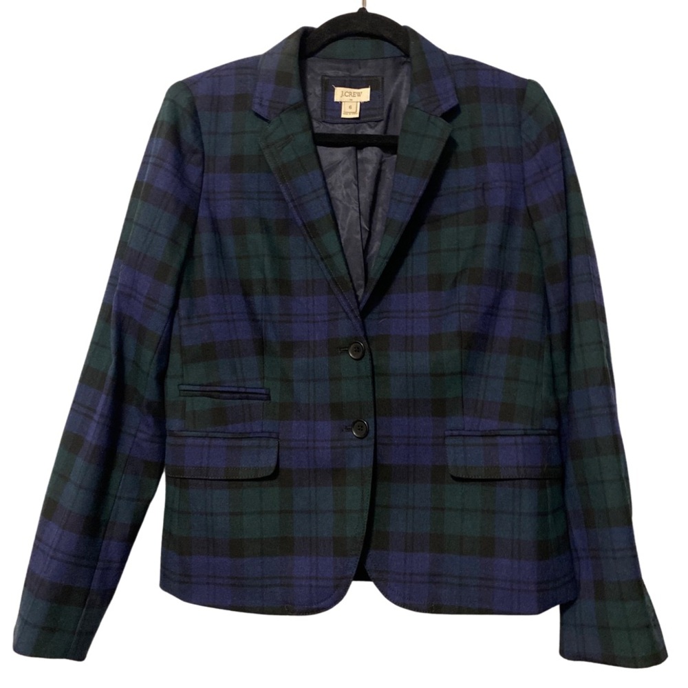 J. Crew Factory Black Watch Plaid blazer